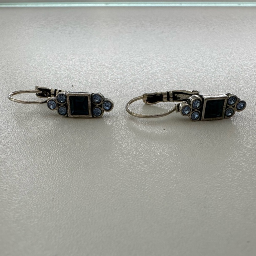 Premier Designs Silver and Blue Earrings Contemporary Style
